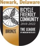 Bronze seal art from the LAB for Bicycle Friendly Community